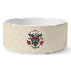 Firefighter Ceramic Dog Bowl (Personalized)