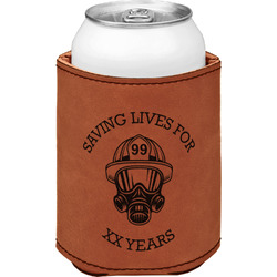 Firefighter Leatherette Can Sleeve - Single Sided (Personalized)
