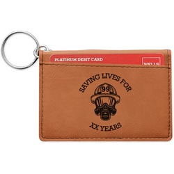 Firefighter Leatherette Keychain ID Holder - Single Sided (Personalized)