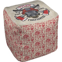 Firefighter Cube Pouf Ottoman - 18" (Personalized)