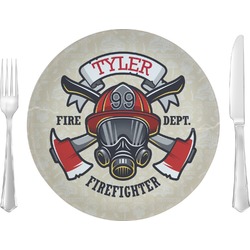 Firefighter Glass Lunch / Dinner Plate 10" (Personalized)