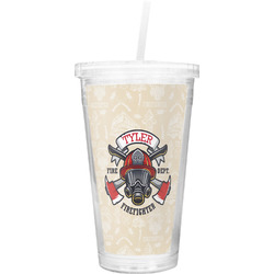 Firefighter Double Wall Tumbler with Straw (Personalized)