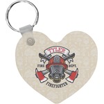 Firefighter Heart Plastic Keychain w/ Name or Text