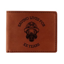 Firefighter Leatherette Bifold Wallet - Double Sided (Personalized)