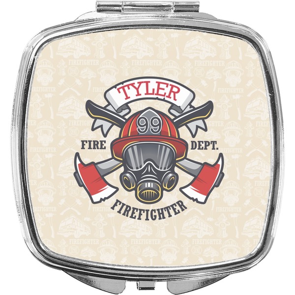 Custom Firefighter Compact Makeup Mirror (Personalized)