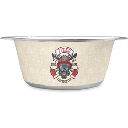 Firefighter Stainless Steel Dog Bowl - Small (Personalized)