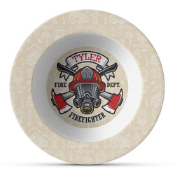 Firefighter Plastic Bowl - Microwave Safe - Composite Polymer (Personalized)