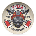 Firefighter Microwave Safe Plastic Plate - Composite Polymer (Personalized)