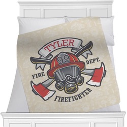 Firefighter Minky Blanket - Toddler / Throw - 60"x50" - Double Sided (Personalized)