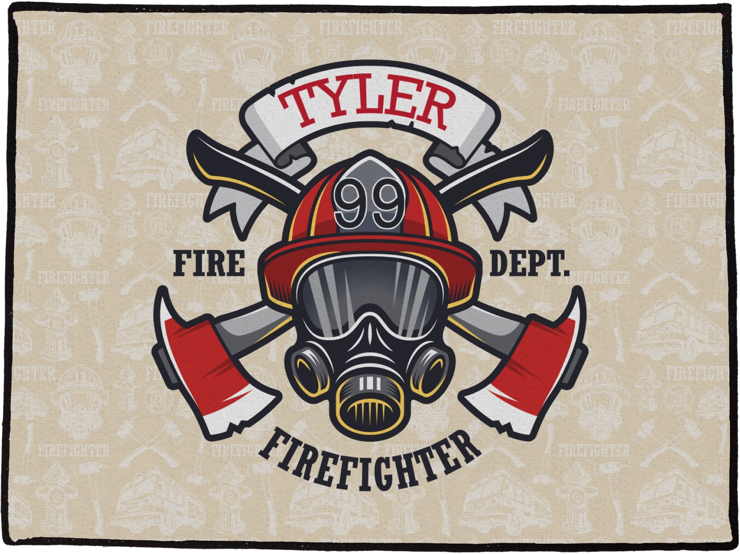 Firefighter Door Mat Personalized Youcustomizeit