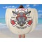 Firefighter Career Round Beach Towel - In Use