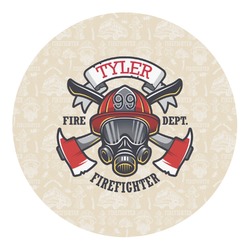 Firefighter Round Decal - XLarge (Personalized)