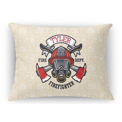 Firefighter Rectangular Throw Pillow Case - 12"x18" (Personalized)