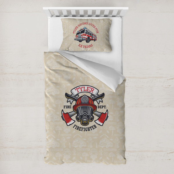 Custom Firefighter Toddler Bedding Set - With Pillowcase (Personalized)