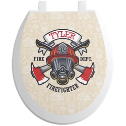 Firefighter Toilet Seat Decal - Round (Personalized)