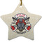 Firefighter Ceramic Flat Ornament - Star (Front)
