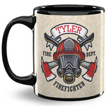 Firefighter 11 Oz Coffee Mug - Black (Personalized)