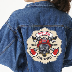 Firefighter Twill Iron On Patch - Custom Shape - 3XL (Personalized)