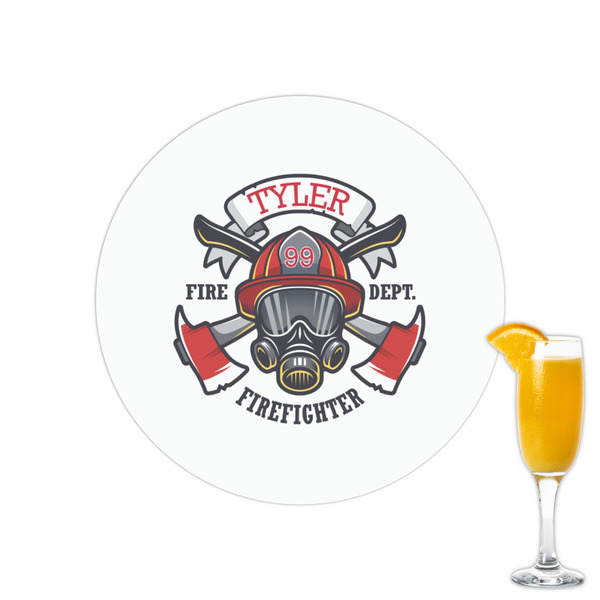 Custom Firefighter Printed Drink Topper - 2.15" (Personalized)