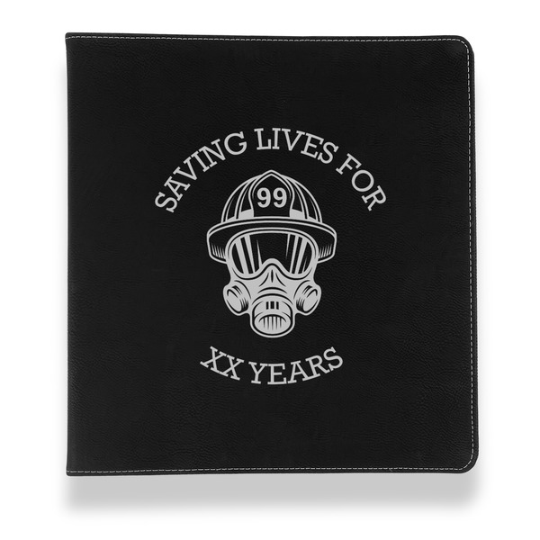 Custom Firefighter Leather Binder - 1" - Black (Personalized)