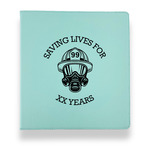 Firefighter Leather Binder - 1" - Teal (Personalized)