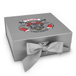 Firefighter Gift Box with Magnetic Lid - Silver (Personalized)