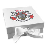 Firefighter Gift Box with Magnetic Lid - White (Personalized)