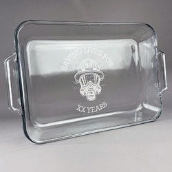 Firefighter Glass Baking Dish with Truefit Lid - 13in x 9in (Personalized)