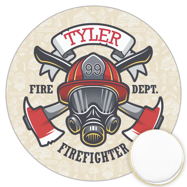 Custom Firefighter Printed Cookie Topper - 3.25" (Personalized)