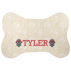 Firefighter Bone Shaped Dog Food Mat (Large) (Personalized)