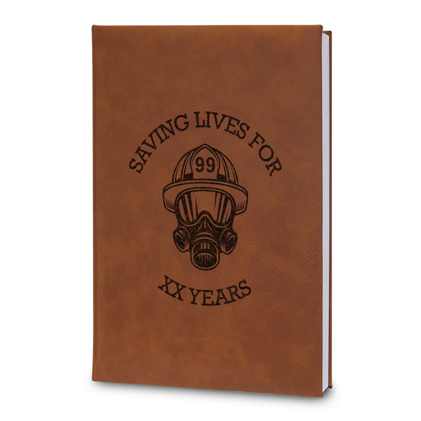 Custom Firefighter Leatherette Journal - Large - Double Sided (Personalized)