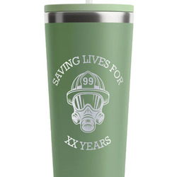 Firefighter RTIC Everyday Tumbler with Straw - 28oz - Light Green - Double-Sided (Personalized)