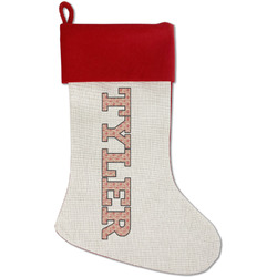 Firefighter Red Linen Stocking (Personalized)