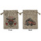 Firefighter Medium Burlap Gift Bag - Front and Back