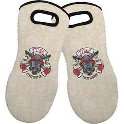 Firefighter Neoprene Oven Mitts - Set of 2 w/ Name or Text