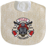 Firefighter Velour Baby Bib w/ Name or Text