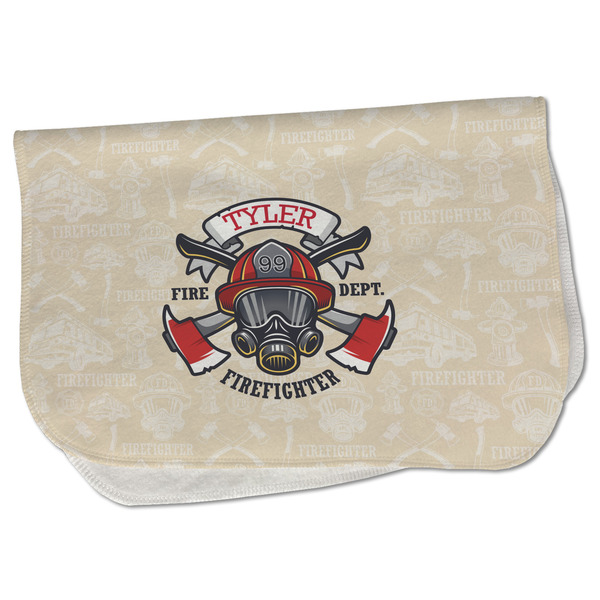 Custom Firefighter Burp Cloth - Fleece w/ Name or Text