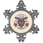 Firefighter Vintage Snowflake Ornament (Personalized)