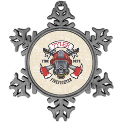 Firefighter Vintage Snowflake Ornament (Personalized)