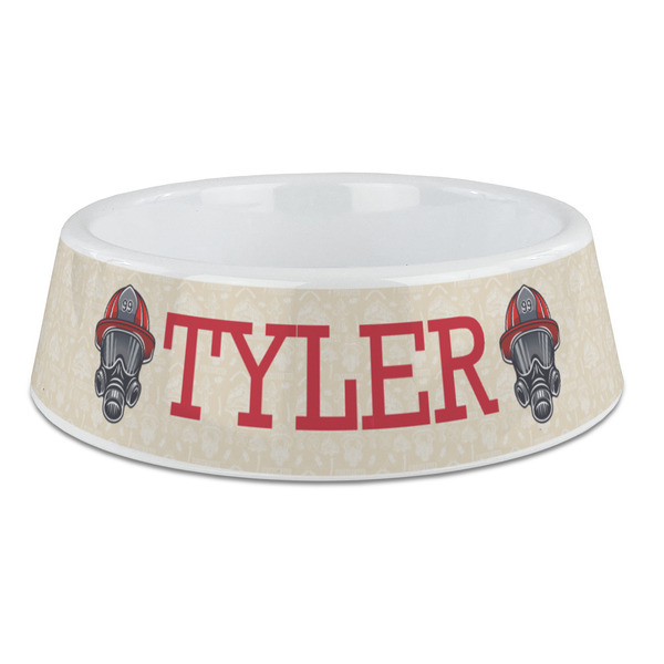 Custom Firefighter Plastic Dog Bowl - Large (Personalized)