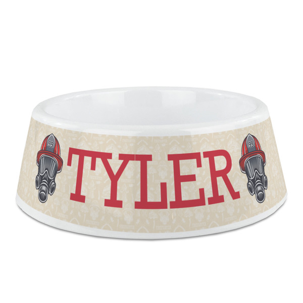 Custom Firefighter Plastic Dog Bowl - Medium (Personalized)