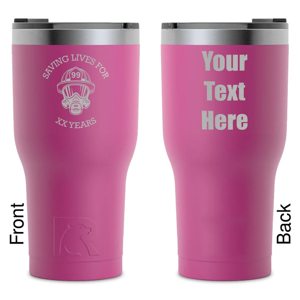 Custom Firefighter RTIC Tumbler - Magenta - Laser Engraved - Double-Sided (Personalized)