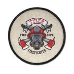 Firefighter Iron On Round Patch w/ Name or Text