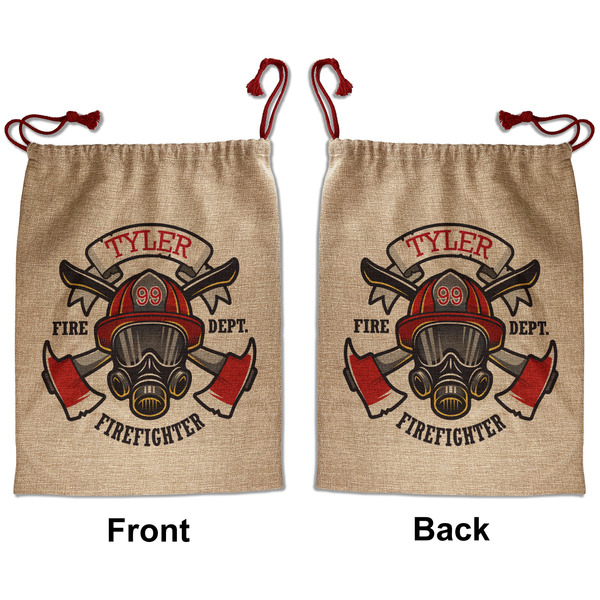 Custom Firefighter Santa Sack - Front & Back (Personalized)