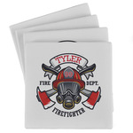 Firefighter Absorbent Stone Coasters - Set of 4 (Personalized)