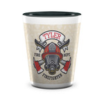 Firefighter Ceramic Shot Glass - 1.5 oz - Two Tone - Set of 4 (Personalized)