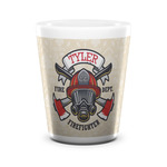 Firefighter Ceramic Shot Glass - 1.5 oz - White - Single (Personalized)