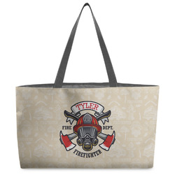 Firefighter Beach Totes Bag - w/ Black Handles (Personalized)