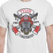 Firefighter White Crew T-Shirt on Model - CloseUp