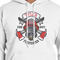 Firefighter White Hoodie on Model - CloseUp